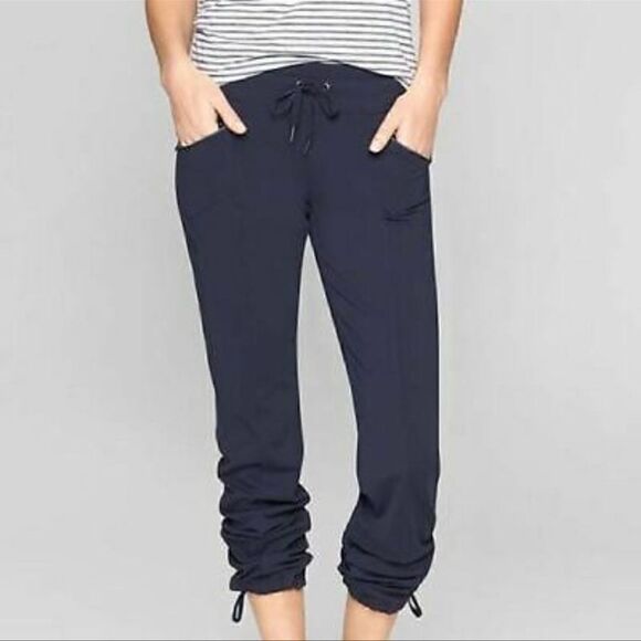 ATHLETA Slouch Metro Pants Drawstring Hem Joggers Navy XXS - Picture 8 of 8